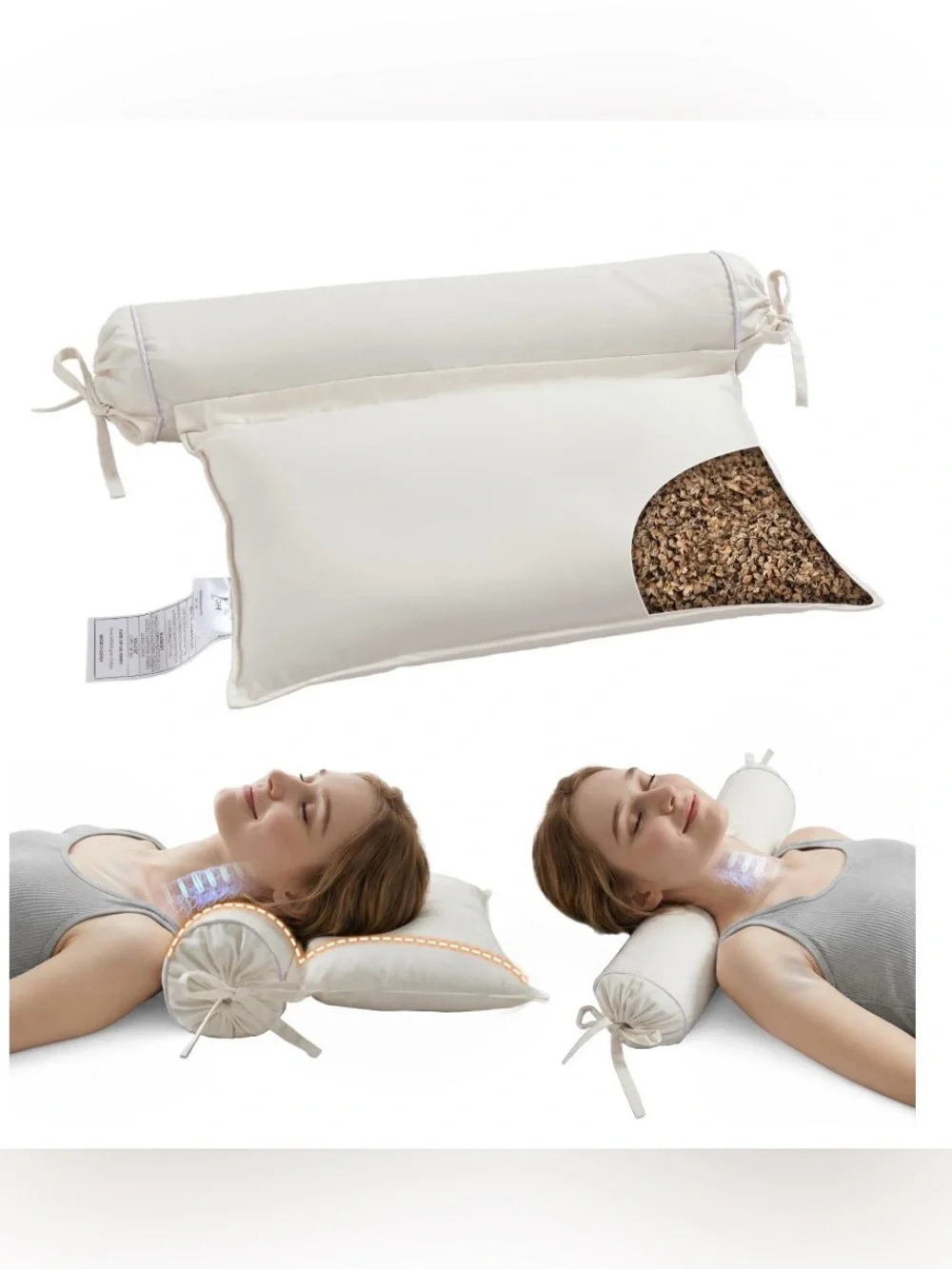 Buckwheat Pillow for Head Neck Shoulder Pain